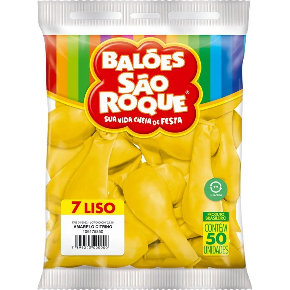 BALAO 7 LISO AMARELO CITRINO IMPERIAL SAO ROQUE (PCT.C/50) - imagem 4
