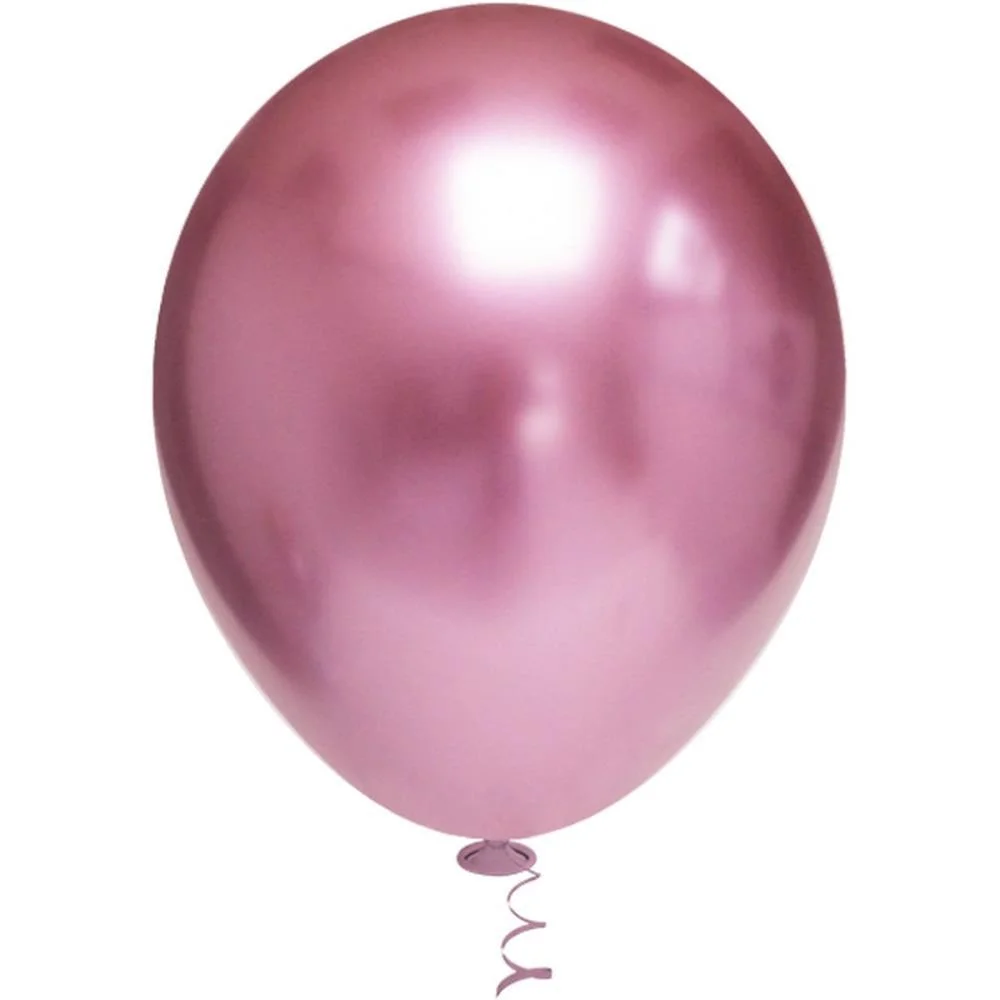 BALAO 9 LISO PLATINO ROSA REDONDO RIBERBALL (PCT.C/25) - imagem 2