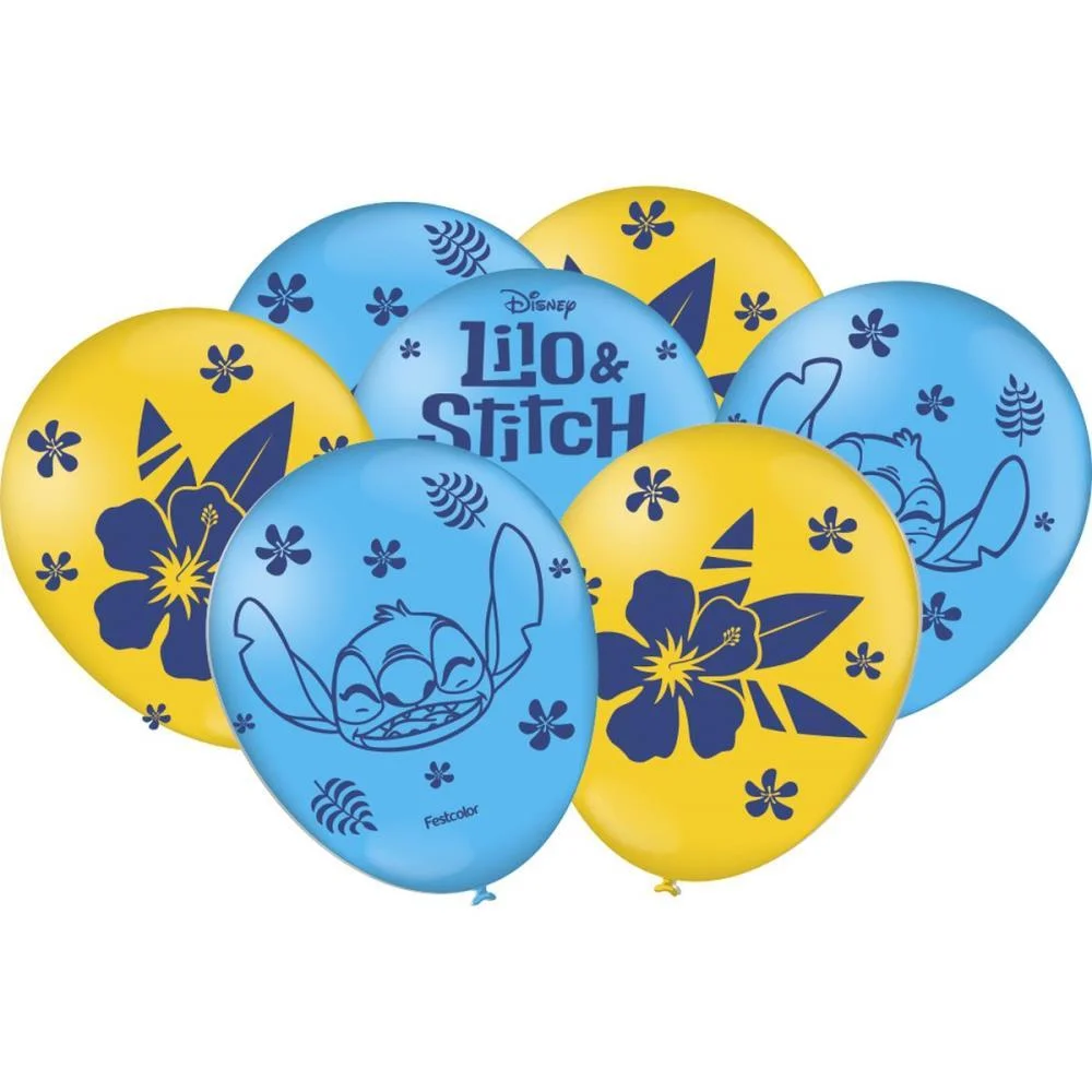 BALAO 9 DECORADO LILO E STITCH FESTCOLOR (PCT.C/25) - imagem 2