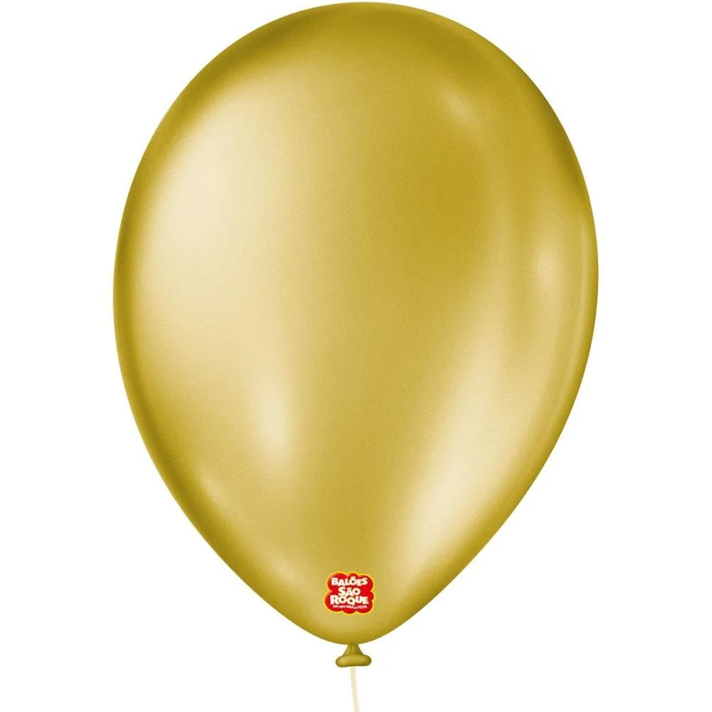 BALAO 9 LISO CINTILANTE DOURADO SAO ROQUE (PCT.C/25) - imagem 2
