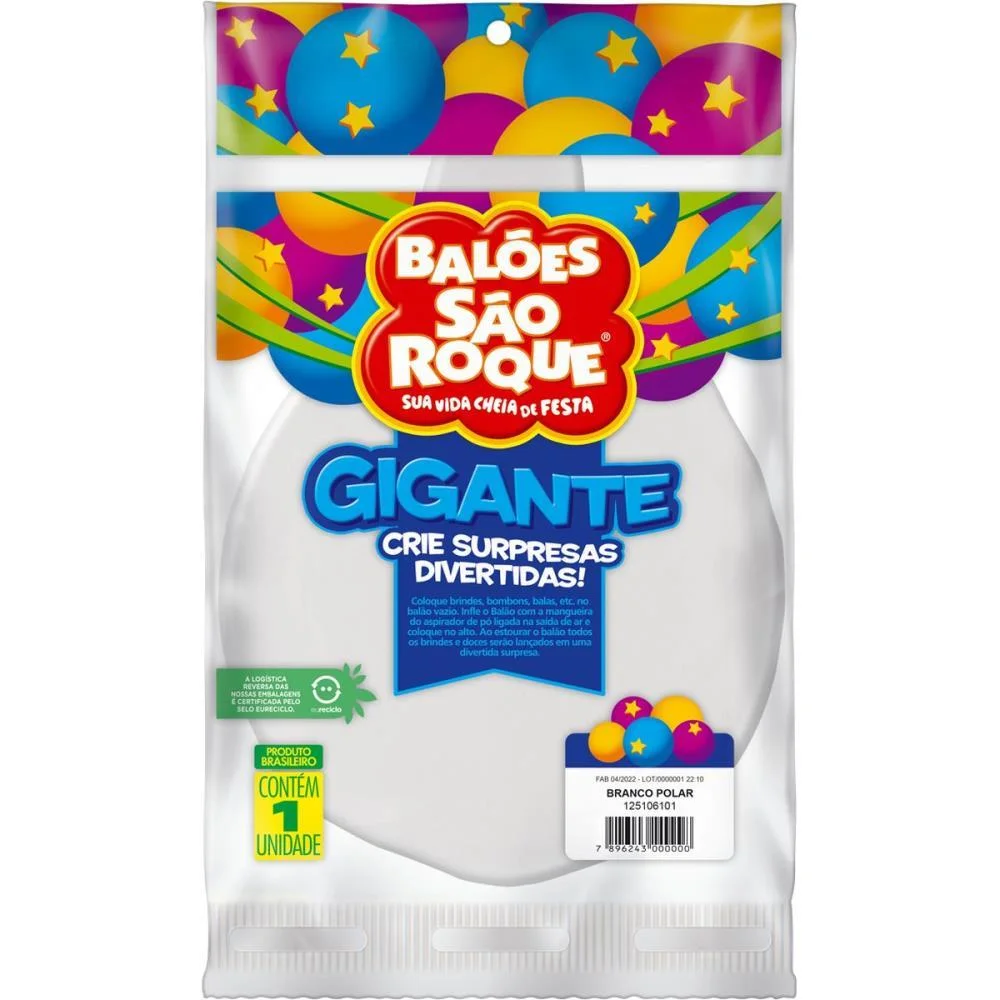 BALAO GIGANTE LISO BRANCO SAO ROQUE  - imagem 4