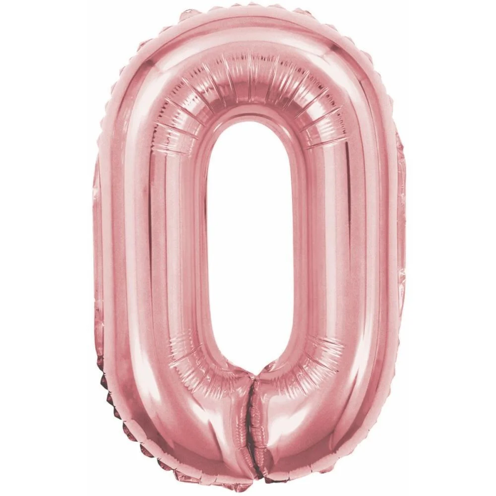 BALAO METALIZADO NUMERO 0 ROSE 40CM. MAKE+  - imagem 3