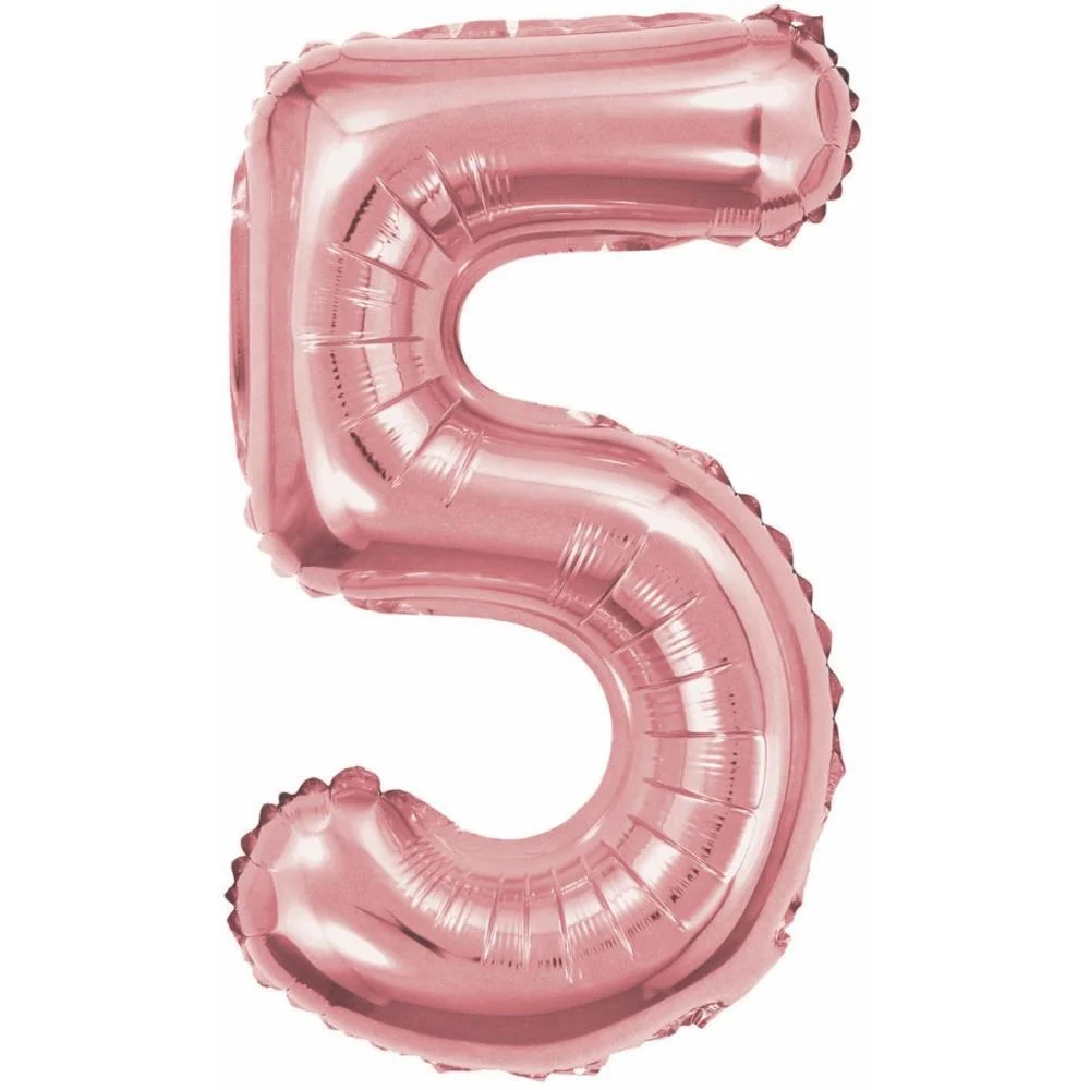 BALAO METALIZADO NUMERO 5 ROSE 40CM. MAKE+  - imagem 2