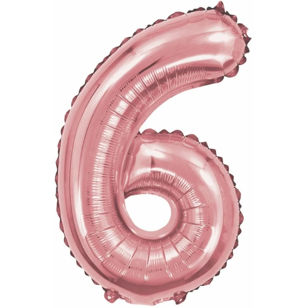 BALAO METALIZADO NUMERO 6 ROSE 40CM. MAKE+  - imagem 3