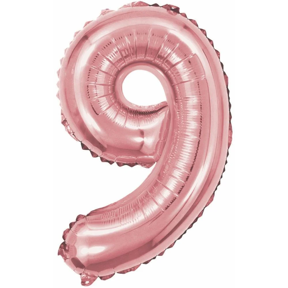 BALAO METALIZADO NUMERO 9 ROSE 40CM. MAKE+  - imagem 3
