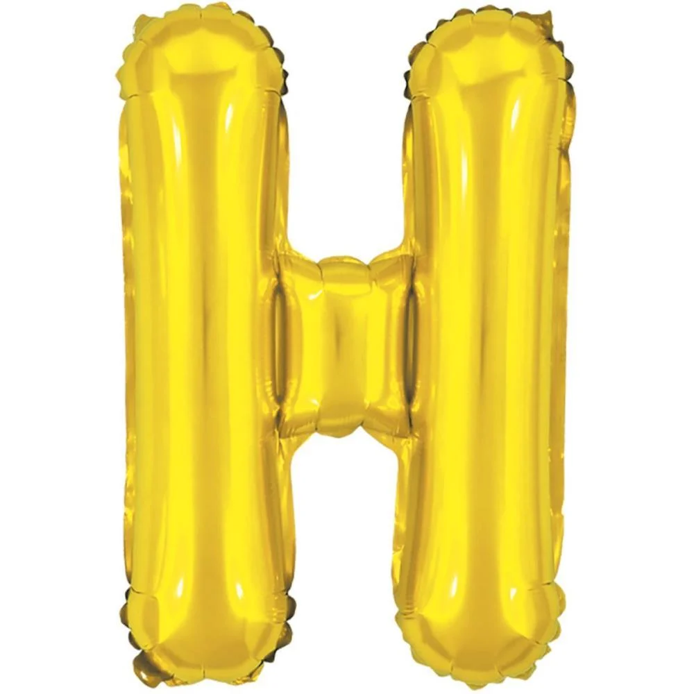 BALAO METALIZADO LETRA H DOURADO 40CM. MAKE+  - imagem 2