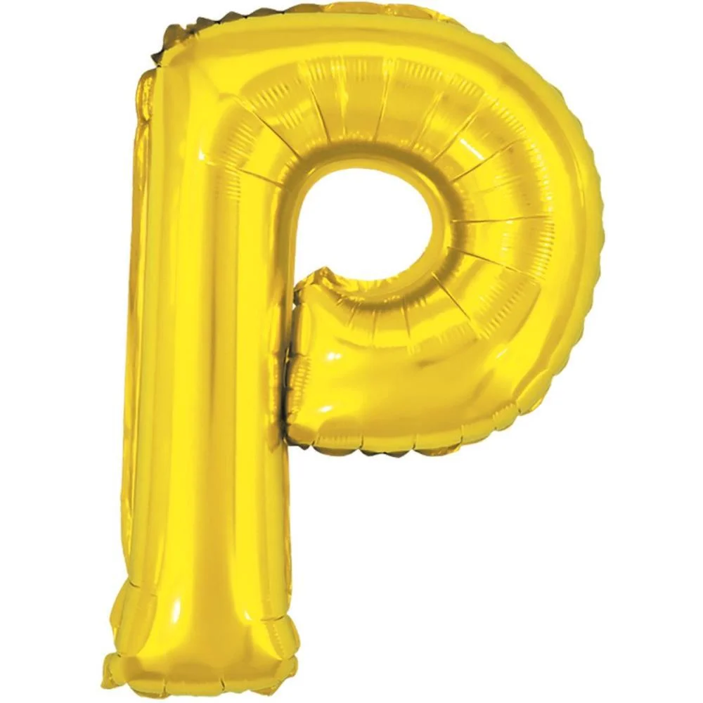 BALAO METALIZADO LETRA P DOURADO 40CM. MAKE+  - imagem 3