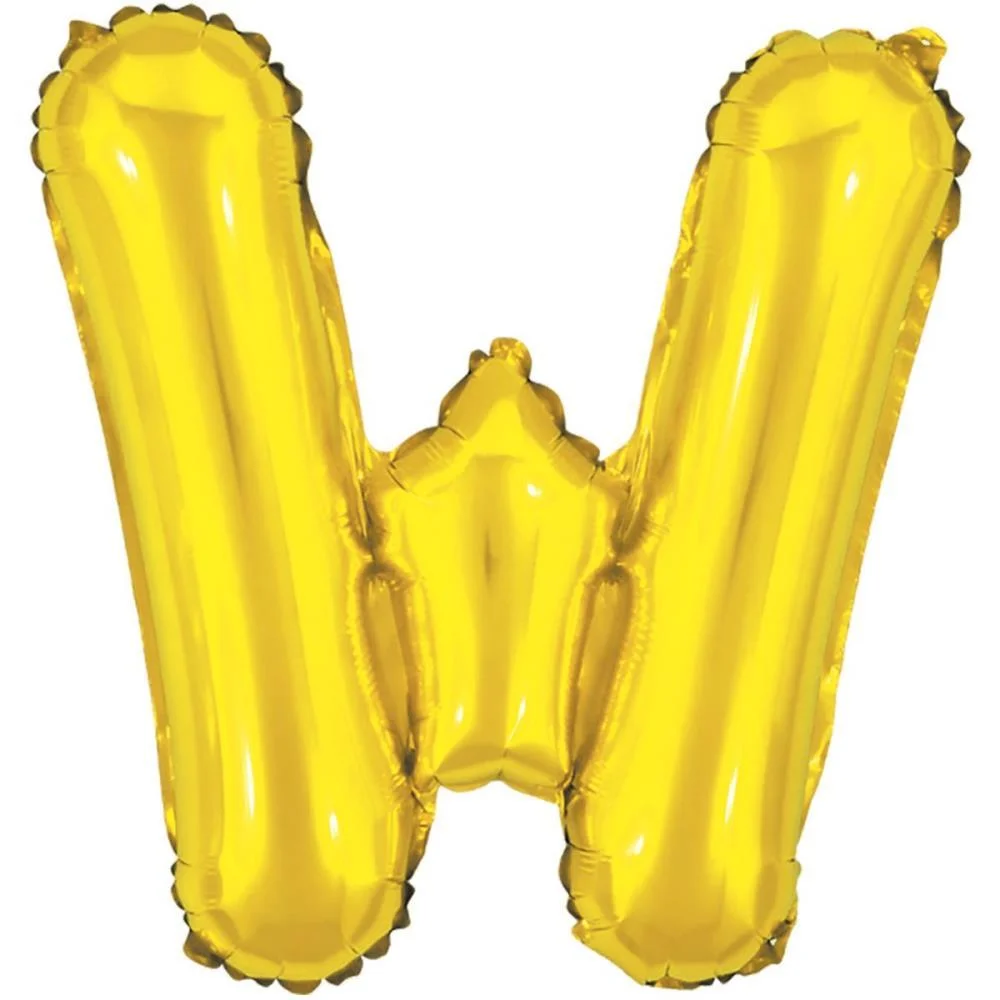 BALAO METALIZADO LETRA W DOURADO 40CM MAKE+  - imagem 2