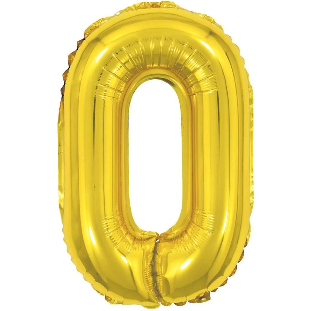BALAO METALIZADO NUMERO 0 DOURADO 40CM. MAKE+  - imagem 3