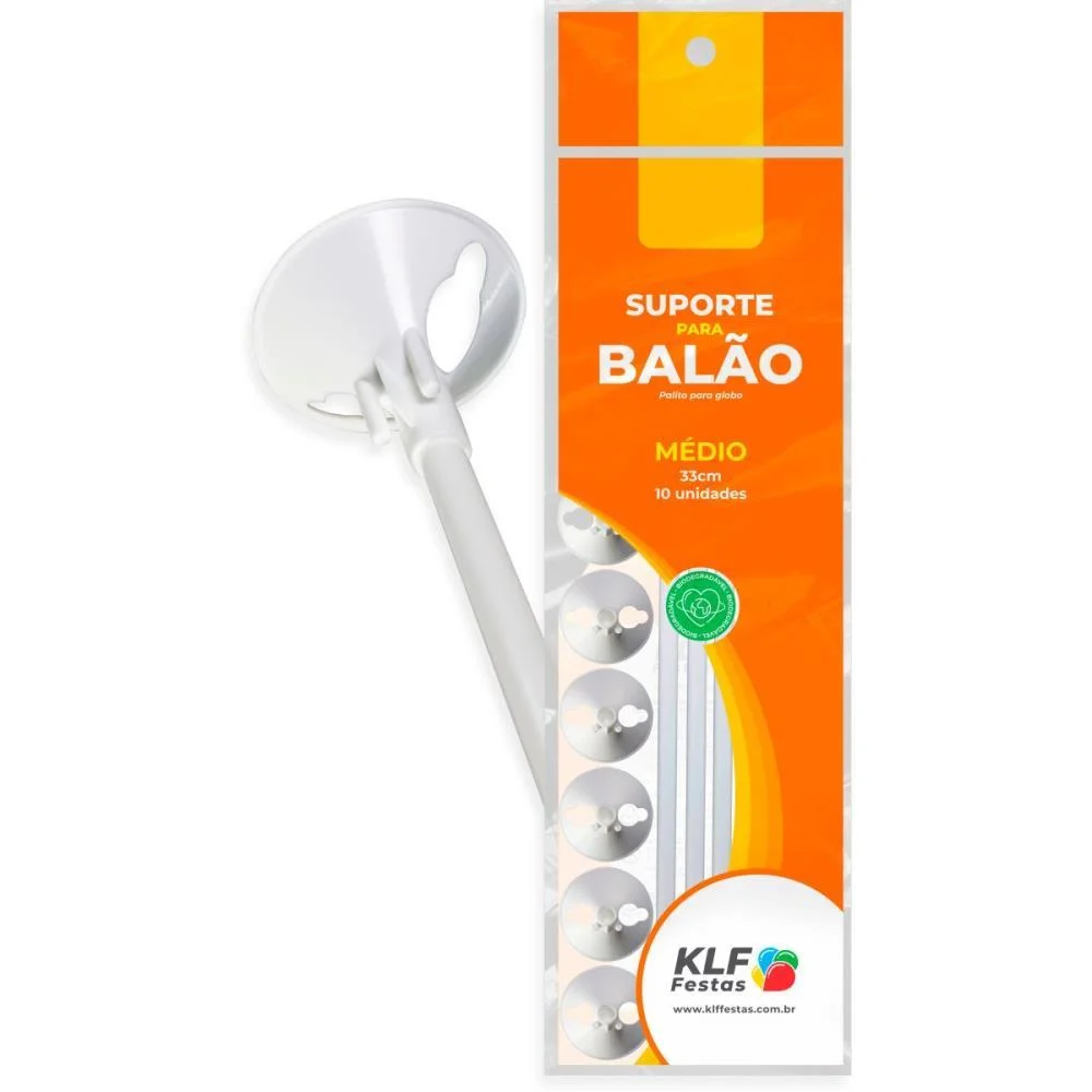 SUPORTE PARA BALAO BRANCO 33CM KLF FESTAS (PCT.C/10) - imagem 2