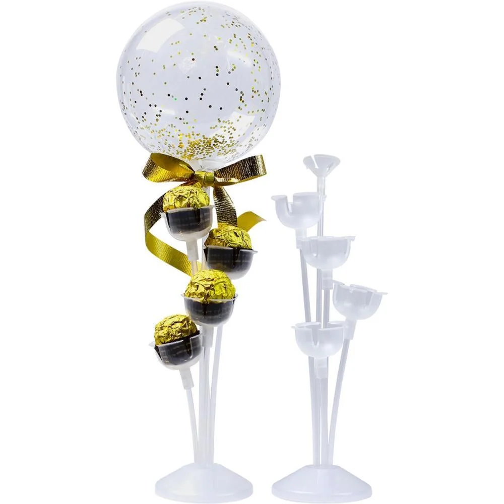 SUPORTE PARA BALAO KIT ARRANJO C/05HASTES 24CM CR KLF FESTAS  - imagem 5