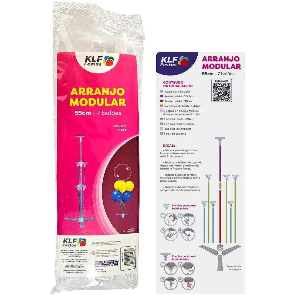 SUPORTE PARA BALAO KIT ARRANJO 55CM P/07 BALOES KLF FESTAS  - imagem 3