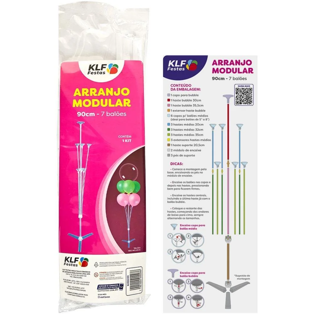 SUPORTE PARA BALAO KIT ARRANJO 90CM P/07 BALOES KLF FESTAS  - imagem 3