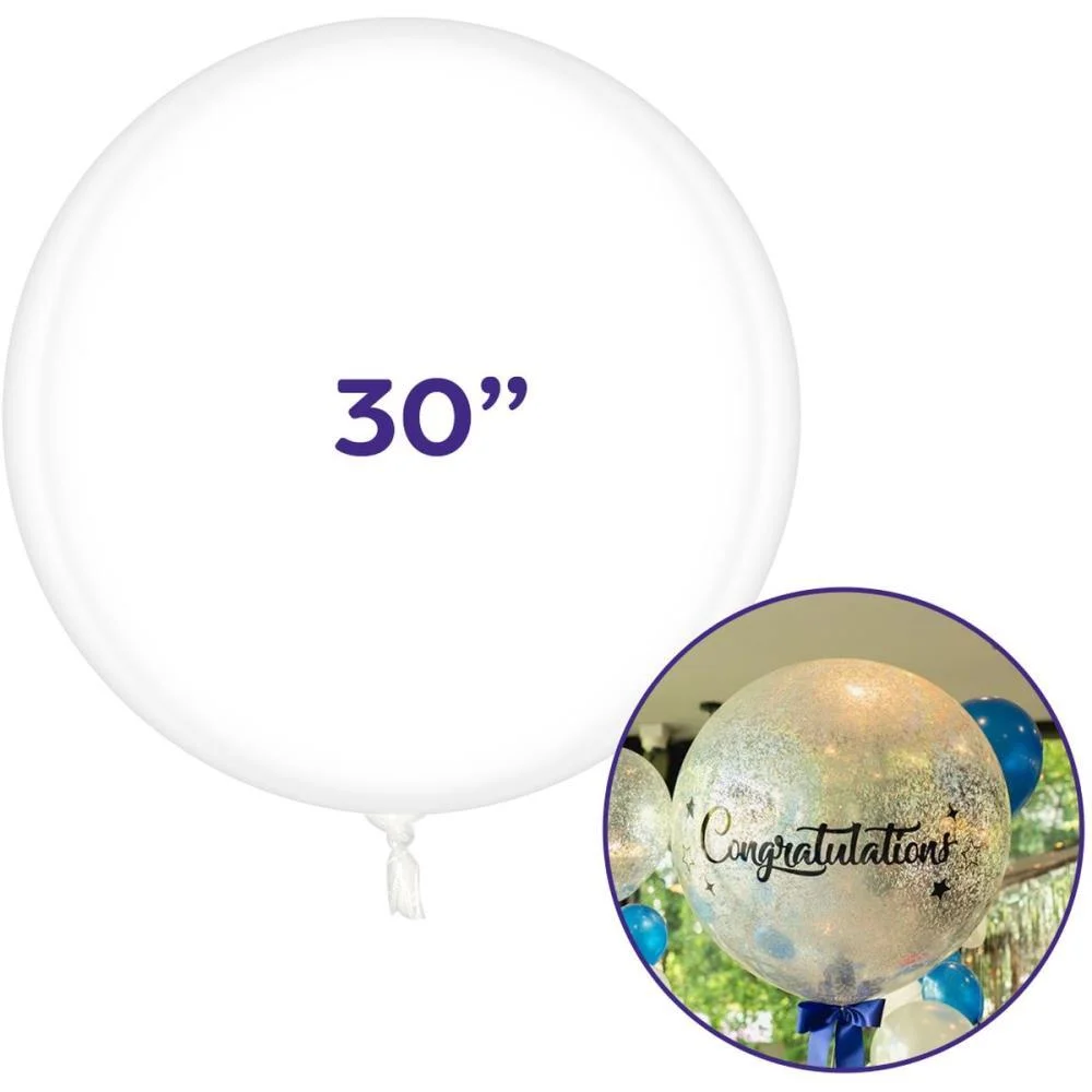 BALAO REDONDO BUBBLE BALLOON CRISTAL 30 POL KLF FESTAS (PCT.C/10) - imagem 4