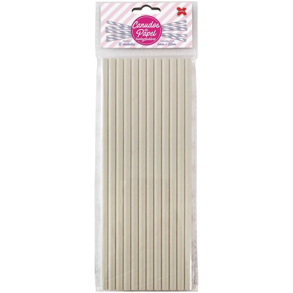 CANUDO BIODEGRADAVEL PAPEL BRANCO 6X200MM BL.C/12UN MAKE+ (PCT.C/10) - imagem 2