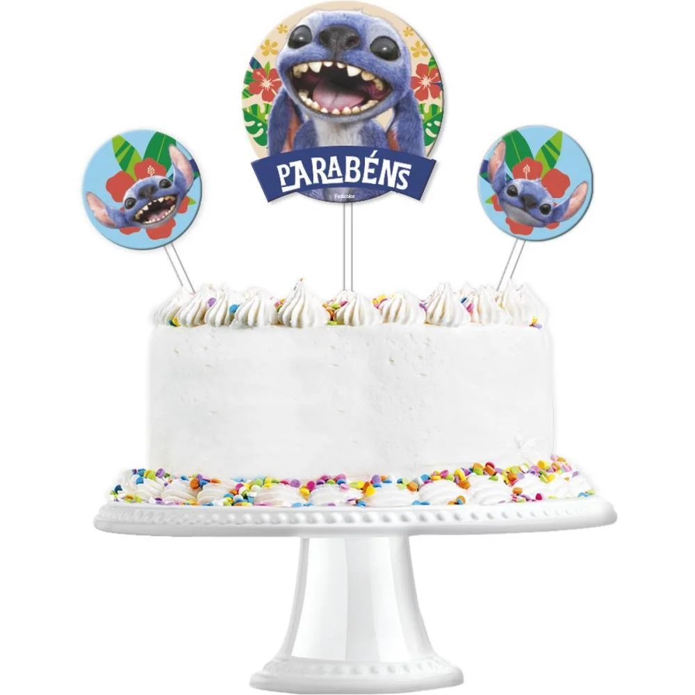 TOPO DE BOLO/DOCE LILO E STITCH C/3 PECAS FESTCOLOR (PACOTE) - imagem 3
