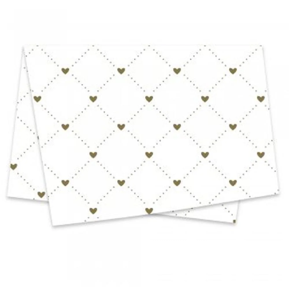POLI SUJINHO DECORADO 49X69CM HEART BRANCO/OURO XINGO EMBALAGENS (PCT.C/50) - imagem 3