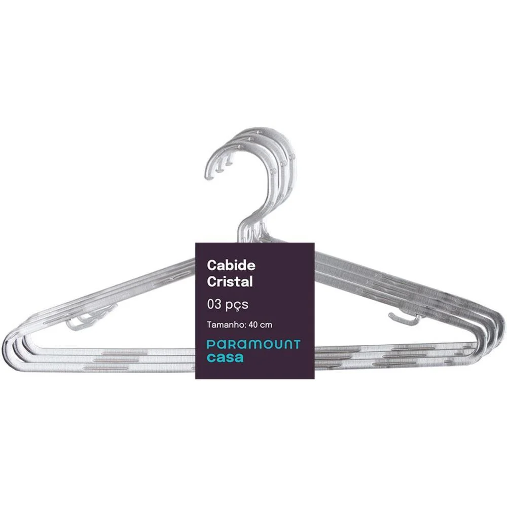 CABIDE CRISTAL 40CM. C/03UNID. PARAMOUNT (KIT) - imagem 3
