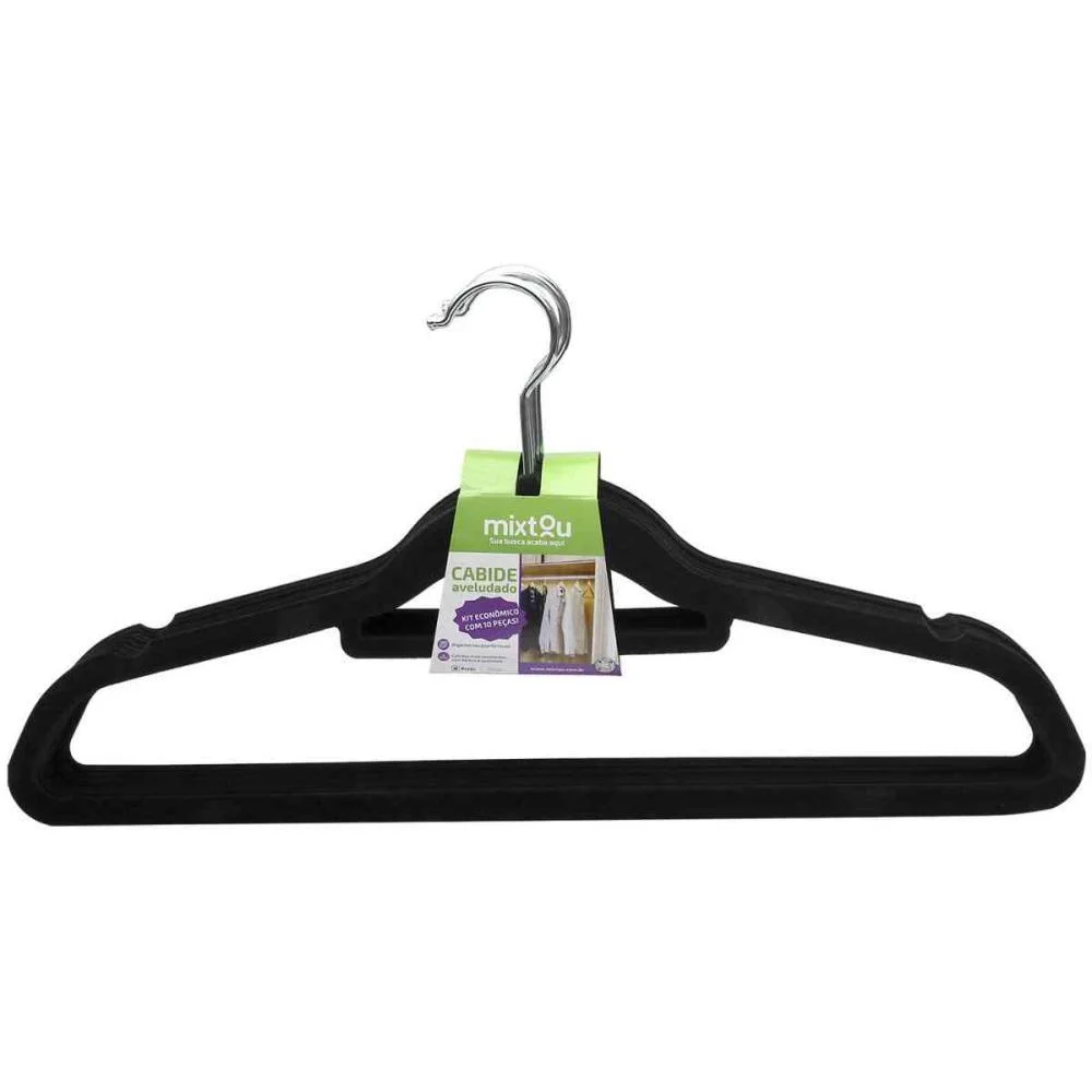 CABIDE VELUDO PRETO C/10 UNIDADES SANTANA CENTRO (KIT) - imagem 3