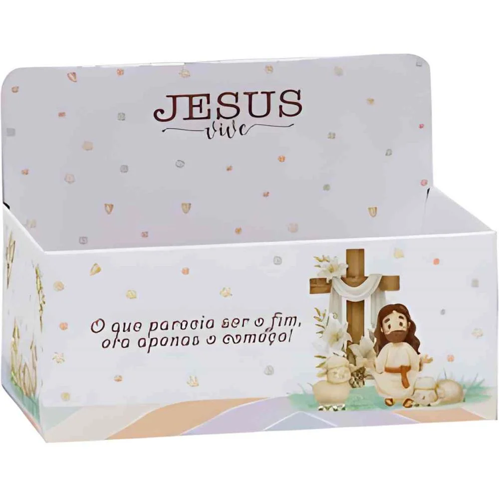 CACHEPOT PAPER DECORADO PASCOA CRISTA RETANG.24X15X10X XINGO EMBALAGENS (PCT.C/05) - imagem 3