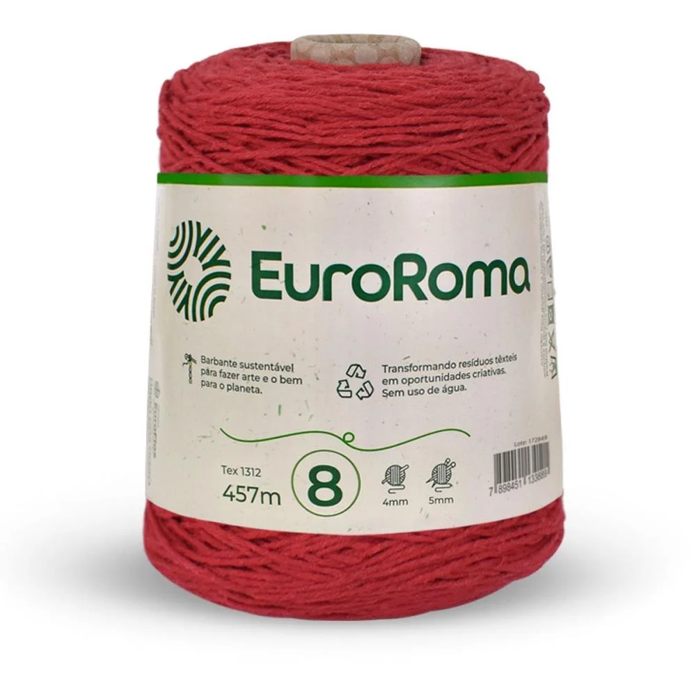 BARBANTE COLORIDO 600G 4/8 FIOS 457M VERMELHO EUROROMA  - imagem 3