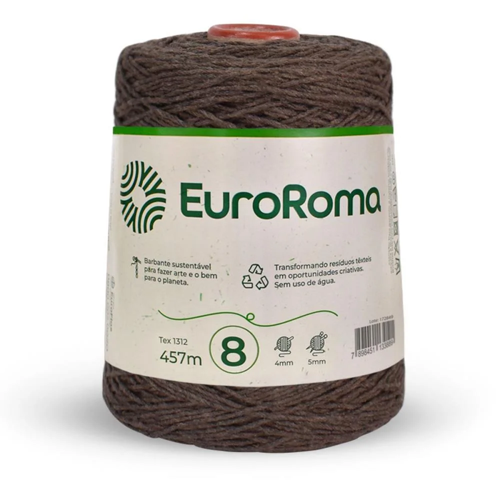 BARBANTE COLORIDO 600G 4/8 FIOS 457M MARROM EUROROMA  - imagem 2
