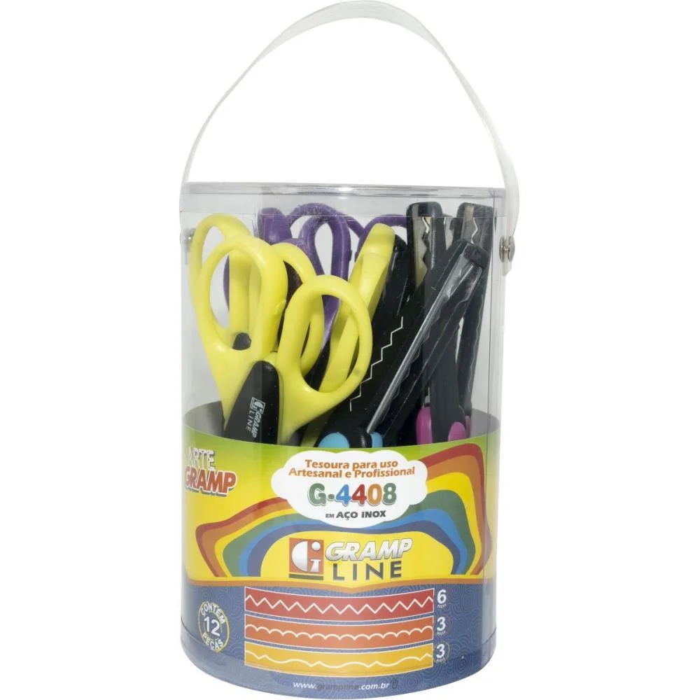 TESOURA ARTESANAL DECORATIVA ZIG ZAG G4408 COLOR GRAMP LINE (POTE-12) - imagem 4