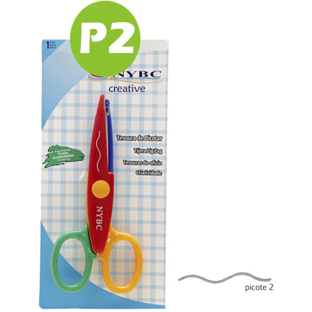 TESOURA ARTESANAL PICOTAR ZIG ZAG PONTIAGUDO NYBC (BLISTER) - imagem 3