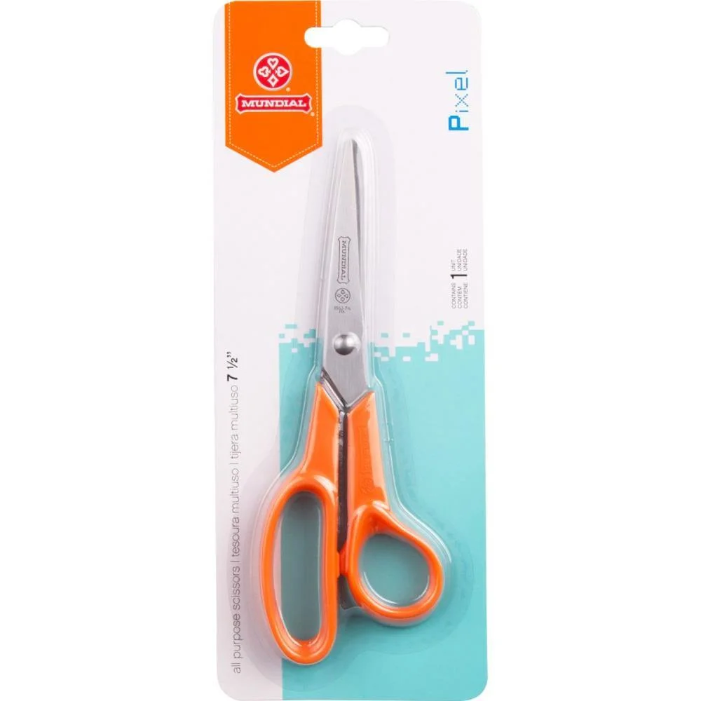 TESOURA MULTIUSO FIO LISO LARANJA 19CM MUNDIAL  - imagem 4