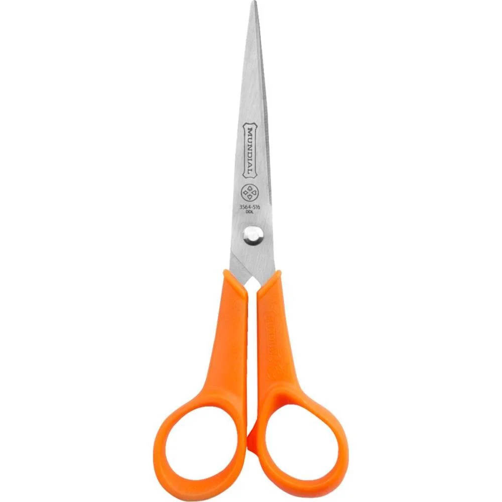 TESOURA MULTIUSO FIO LISO LARANJA 14CM MUNDIAL  - imagem 5