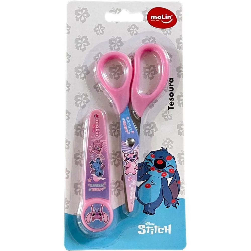TESOURA ESCOLAR STITCH 13CM. 2 MODELOS MOLIN (BLISTER) - imagem 3