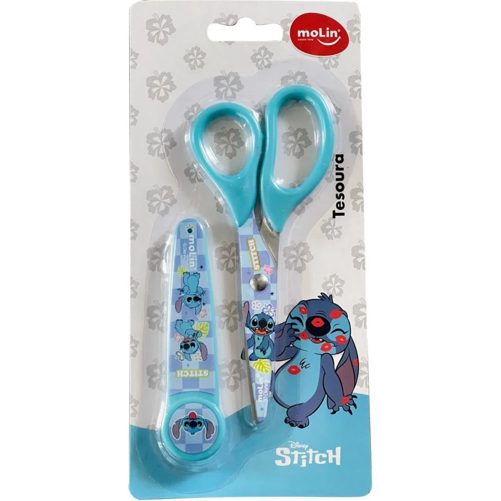 TESOURA ESCOLAR STITCH 13CM. 2 MODELOS MOLIN (BLISTER) - imagem 5