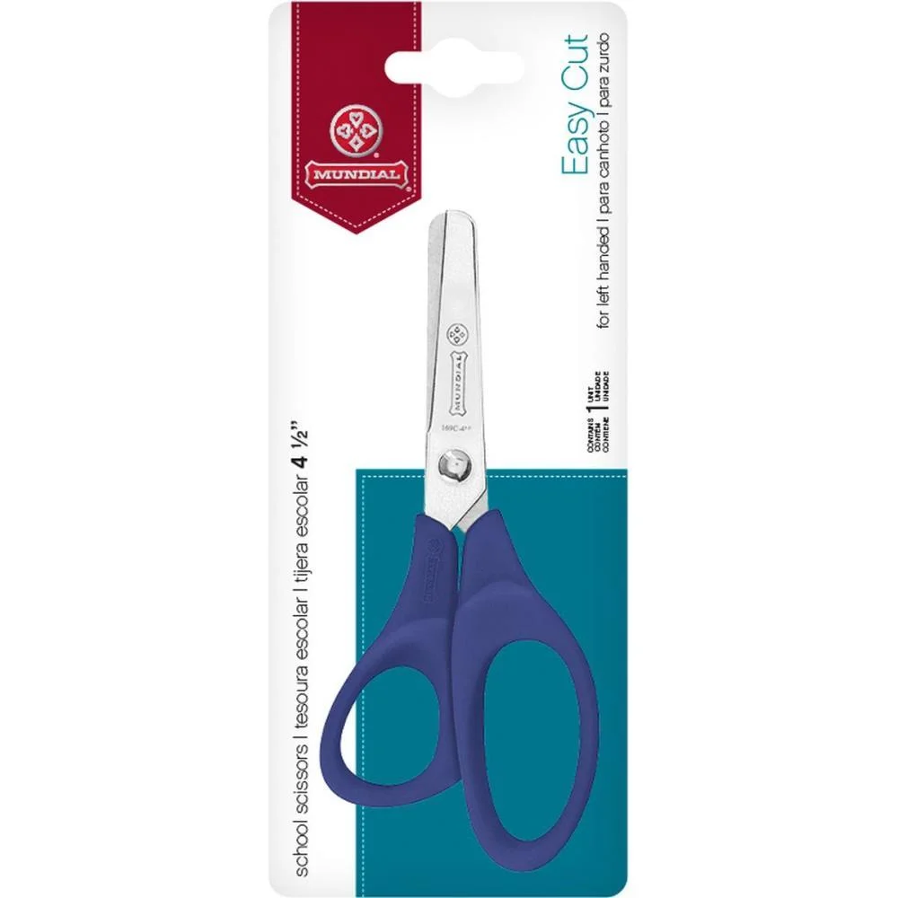 TESOURA ESCOLAR P/CANHOTO CABO PLASTICO 11CM MUNDIAL (CX.C/12) - imagem 4