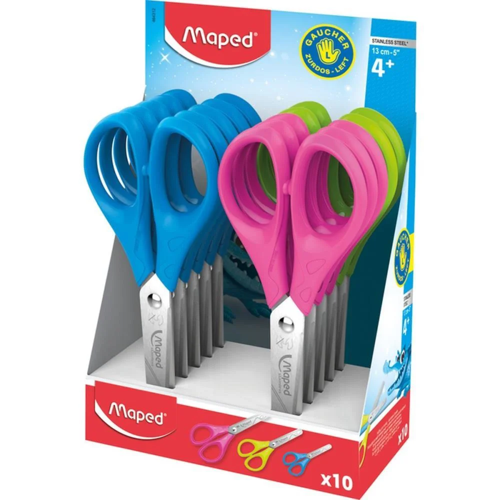 TESOURA ESCOLAR PULSE JACARE CANHOTO 13CM (S) MAPED (DP.C/10) - imagem 3