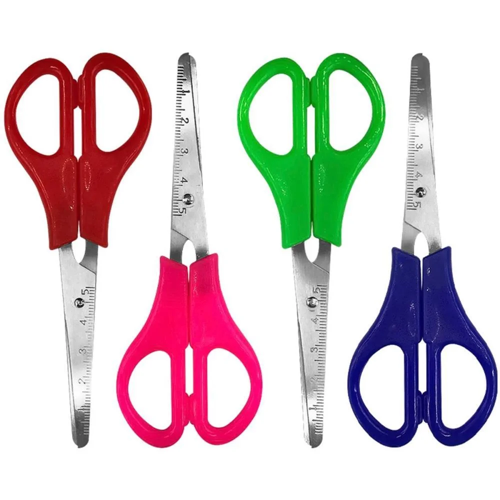 TESOURA ESCOLAR INOX CABO COLORIDO 13CM MAKE+ (CX.C/12) - imagem 3