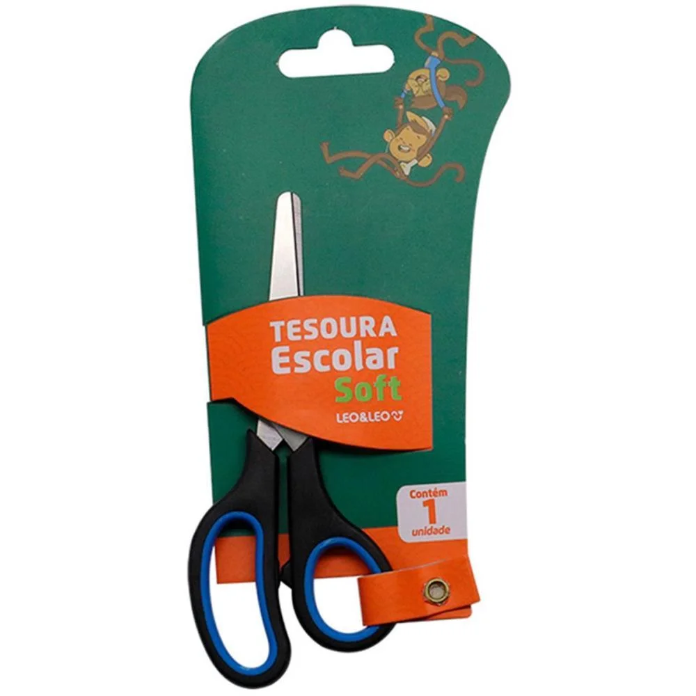 TESOURA ESCOLAR SOFT 14CM PARA 3 DEDOS (S) LEONORA (DP.C/24) - imagem 3