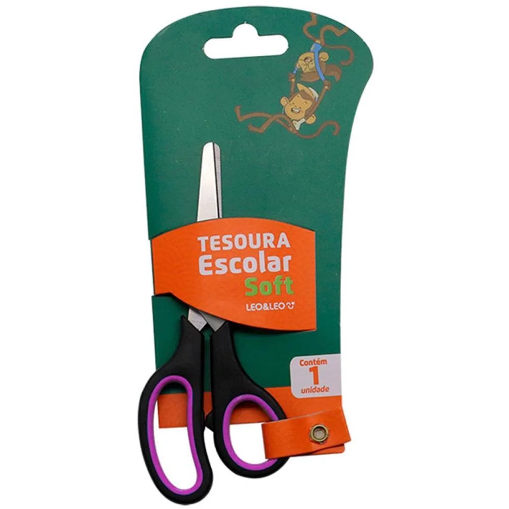 TESOURA ESCOLAR SOFT 14CM PARA 3 DEDOS (S) LEONORA (DP.C/24) - imagem 5