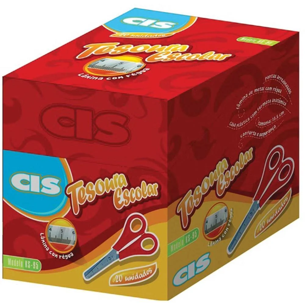 TESOURA ESCOLAR CIS KS-95C/REGUA PLAST 13,5CM SERTIC (DP.C/20) - imagem 4