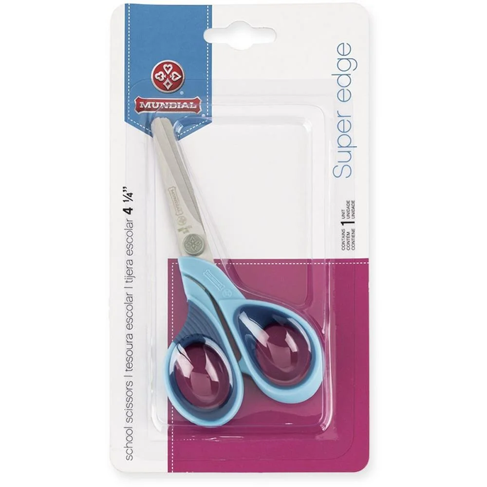 TESOURA ESCOLAR AZUL 11CM MUNDIAL  - imagem 5