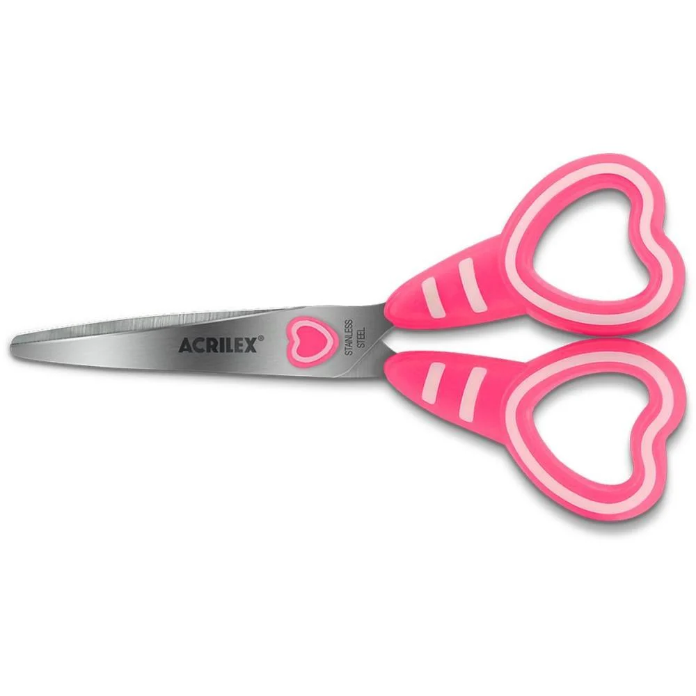 TESOURA ESCOLAR CORACAO S/PONTA CORES SORTIDAS ACRILEX (CX.C/12) - imagem 3