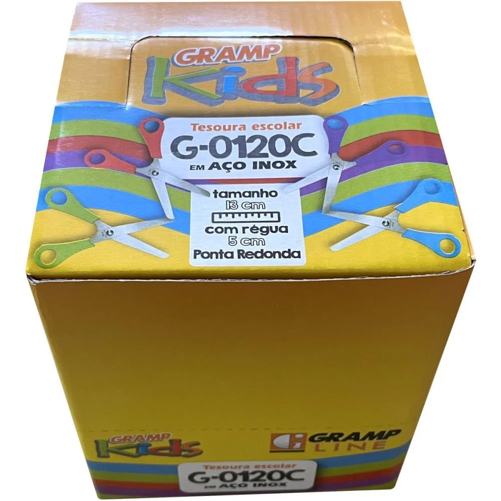 TESOURA ESCOLAR G-0120 CORES (S) 13CM GRAMP LINE (CX.C/20) - imagem 5
