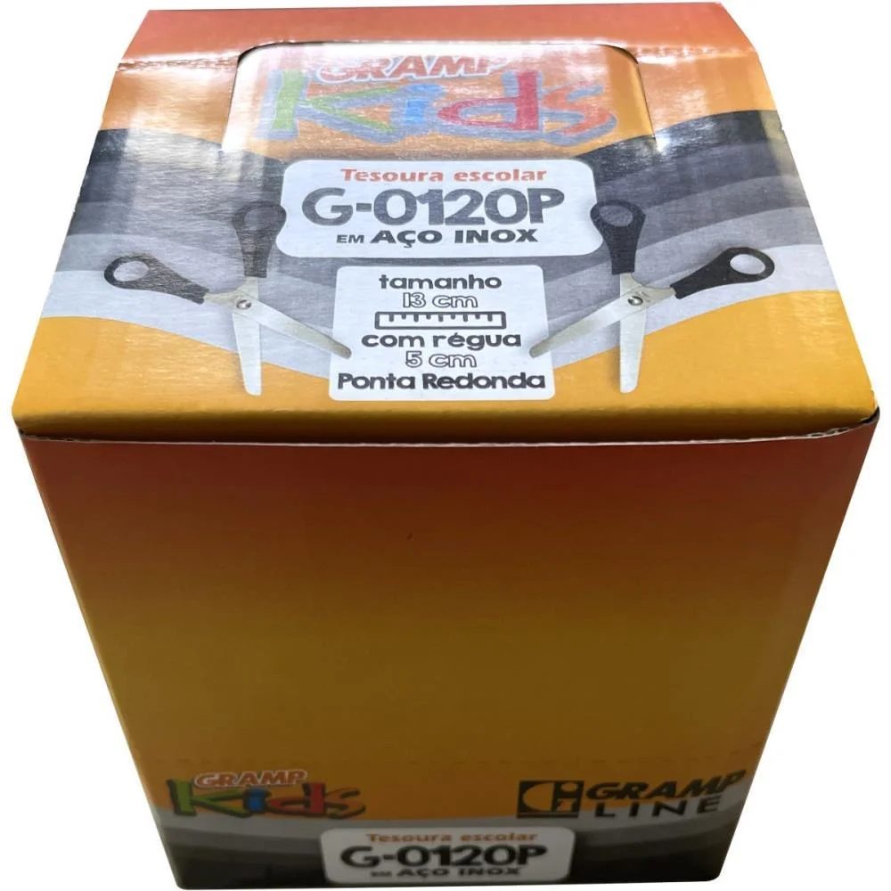 TESOURA ESCOLAR G-0120 PRETA 13CM GRAMP LINE (CX.C/20) - imagem 5