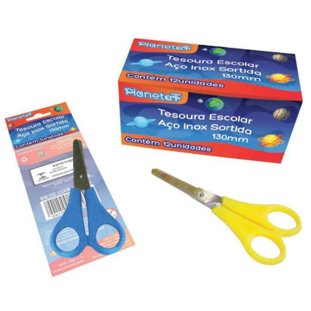 TESOURA ESCOLAR 13CM INOX (S) V.M.P. (CX.C/12) - imagem 2