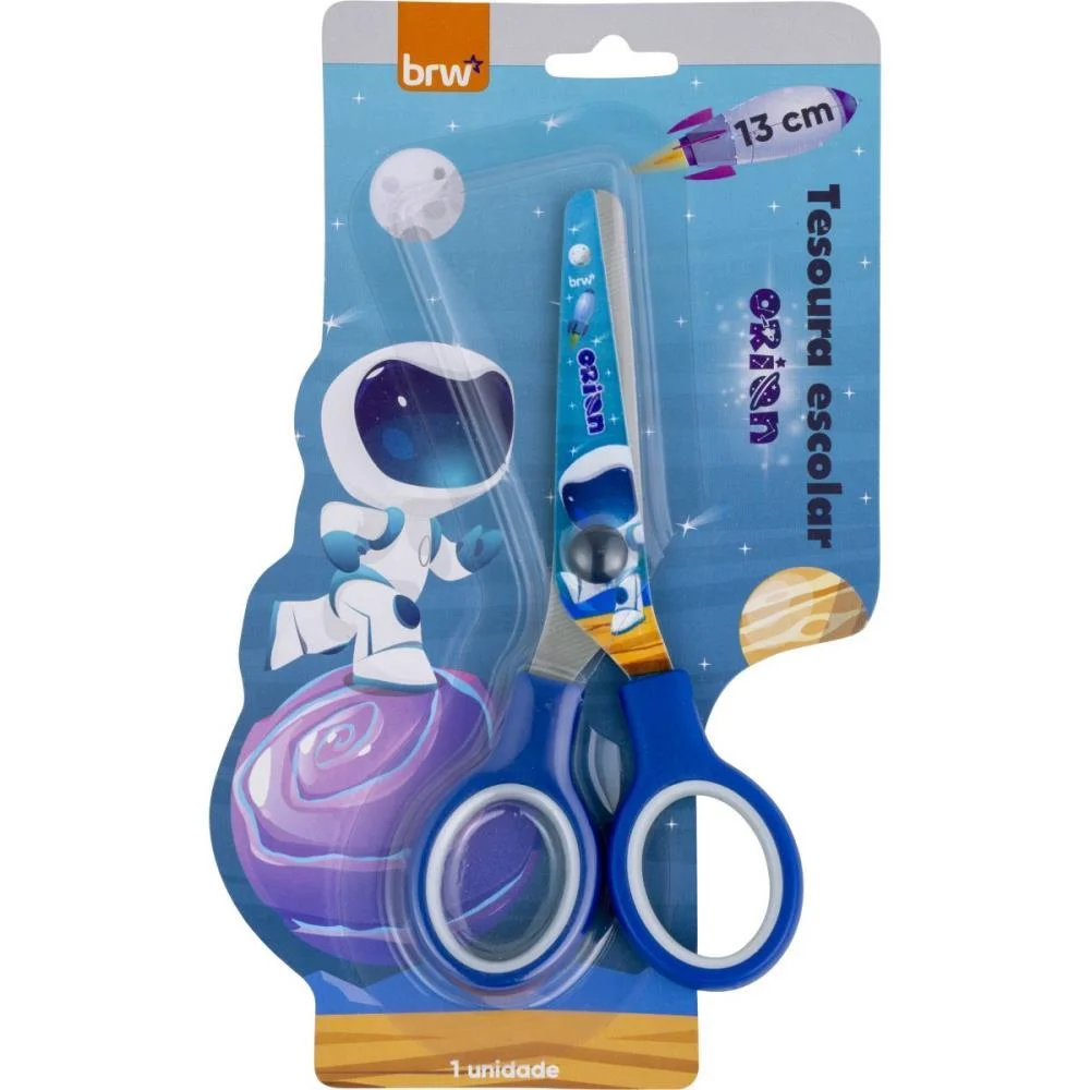 TESOURA ESCOLAR DECORADA ORION 13 CM BRW (BL.C/01) - imagem 5