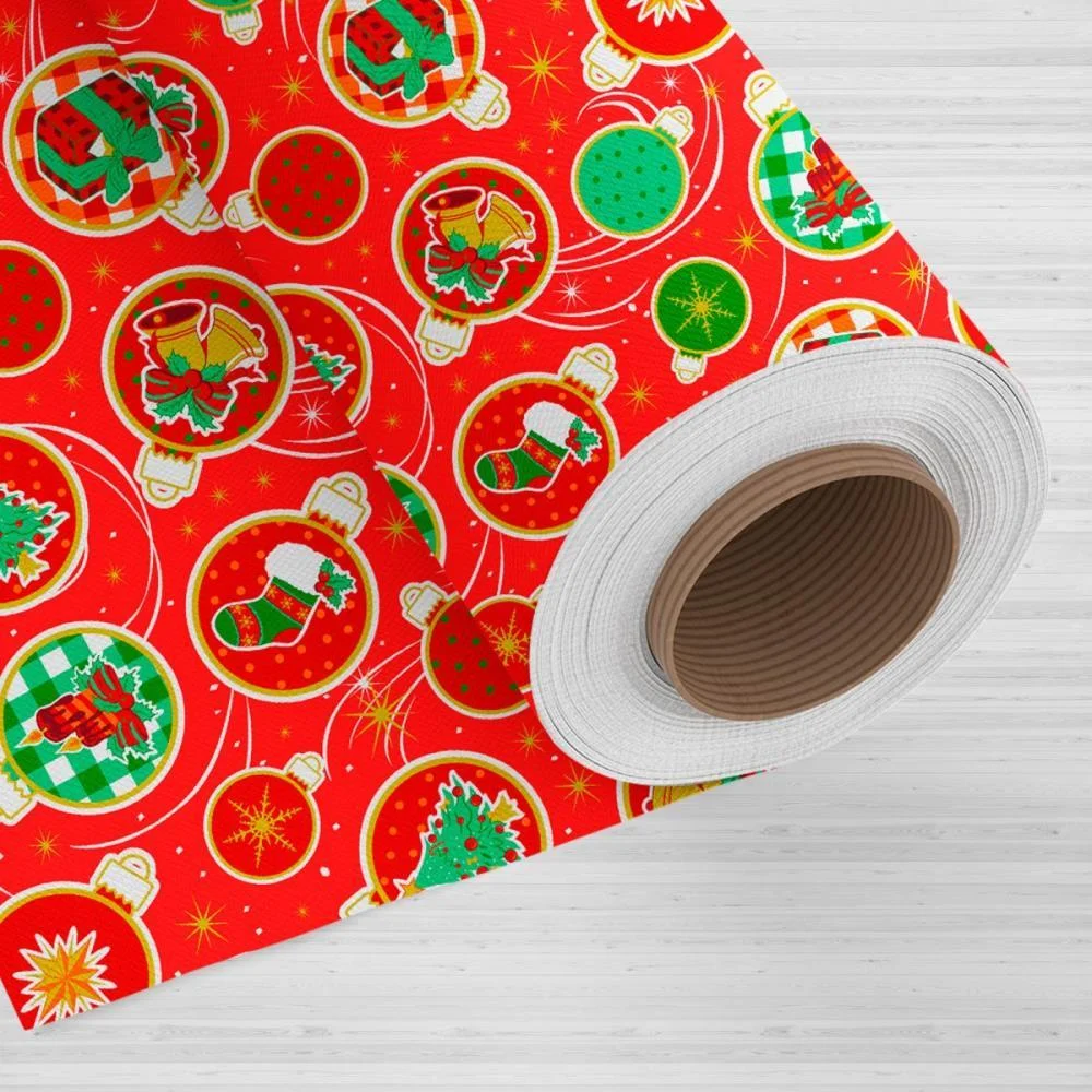 TNT ESTAMPADO 1,40M 40G NATAL BOLAS NATALINAS VERMELHO MEWI (BO-25MTS) - imagem 3