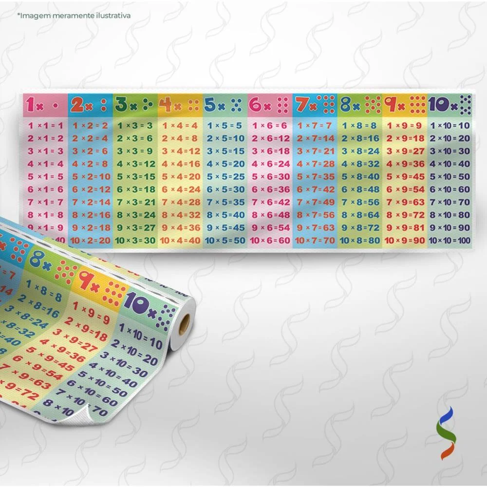 TNT ESTAMPADO 1,40M 40G PAINEL EDUCATIVO TABUADA PICOT SUPPER (RL-25MTS) - imagem 3