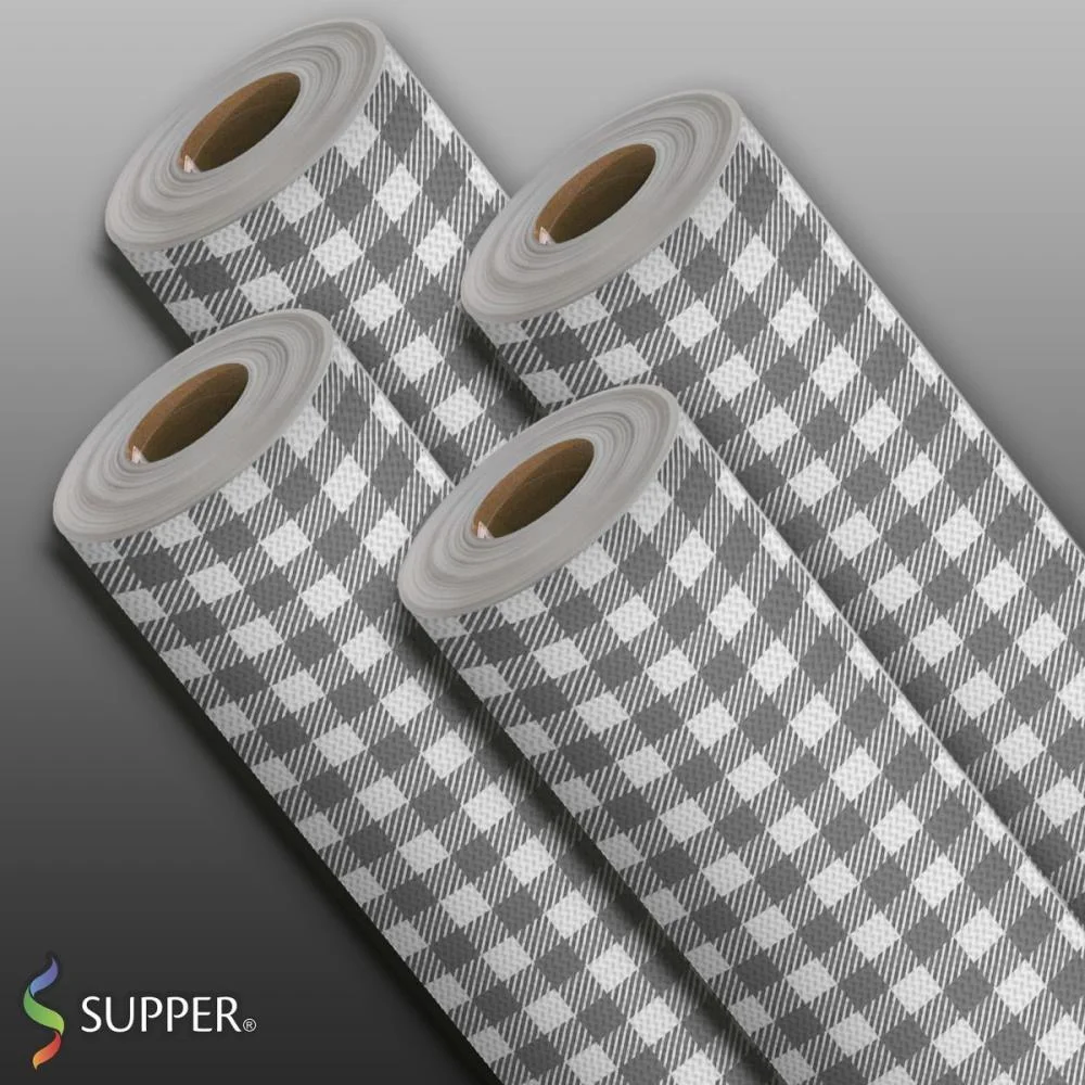 TNT ESTAMPADO 1,40M 40G XADREZ BRANCO/PRETO SUPPER (RL-25MTS) - imagem 2