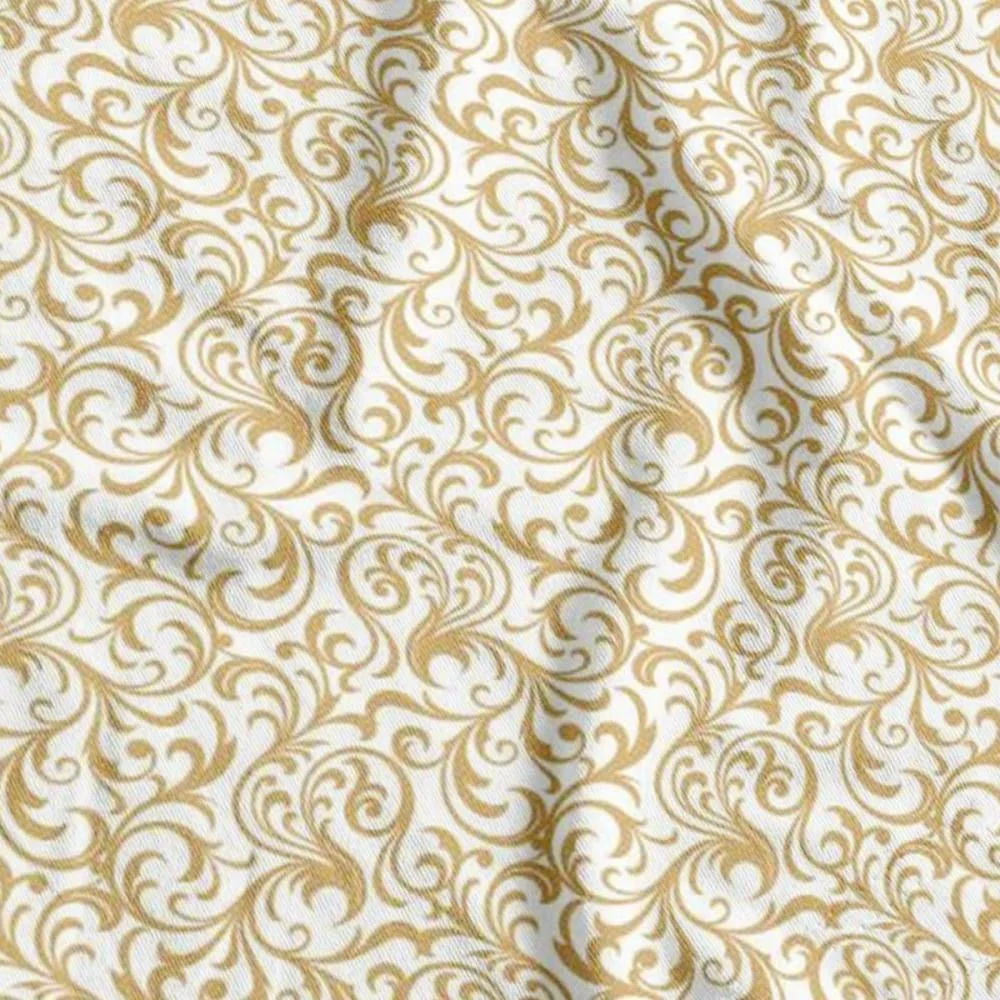 TNT ESTAMPADO 1,40M 40G ARABESCO BRANCO/OURO SUPPER (RL-25MTS) - imagem 3