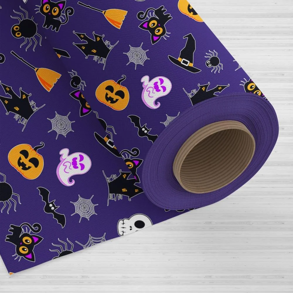 TNT ESTAMPADO 1,40M 40G HALLOWEEN FUNDO ROXO MEWI (BO-25MTS) - imagem 4