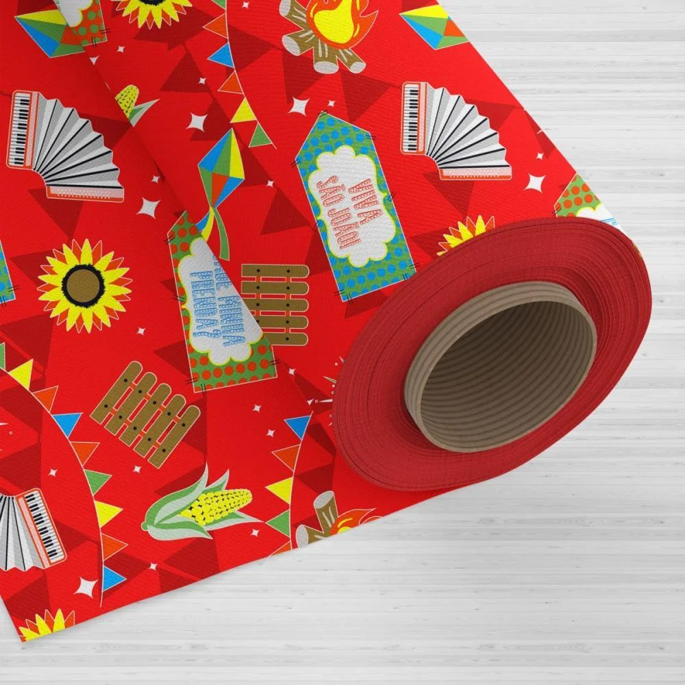 TNT ESTAMPADO 1,40M 40G FESTA NO ARRAIA VERMELHO MEWI (BO-25MTS) - imagem 4